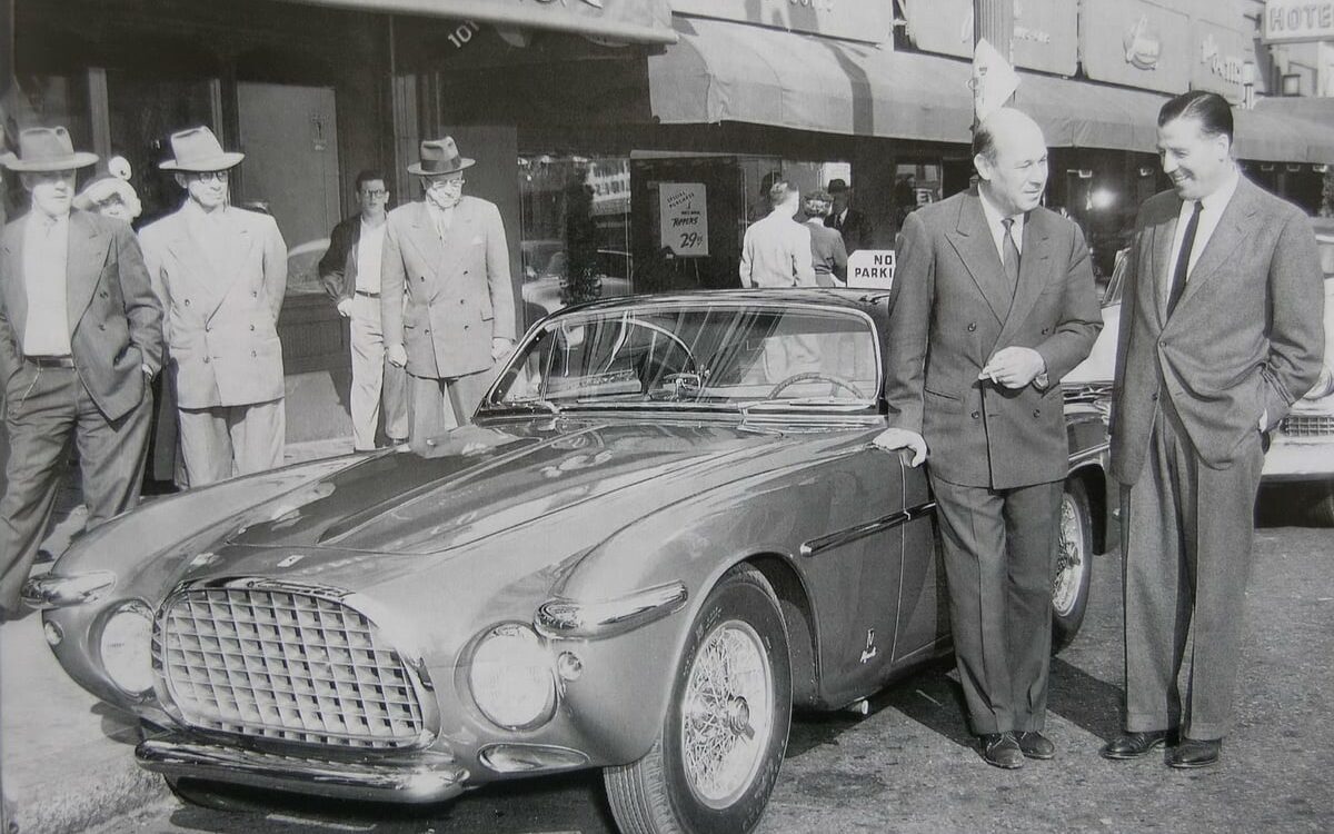 Ferrari 212 Inter Vignale Coupe 0271EU San Francisco 1953 First owner Alfred Ducato, Ron Tonkin far right