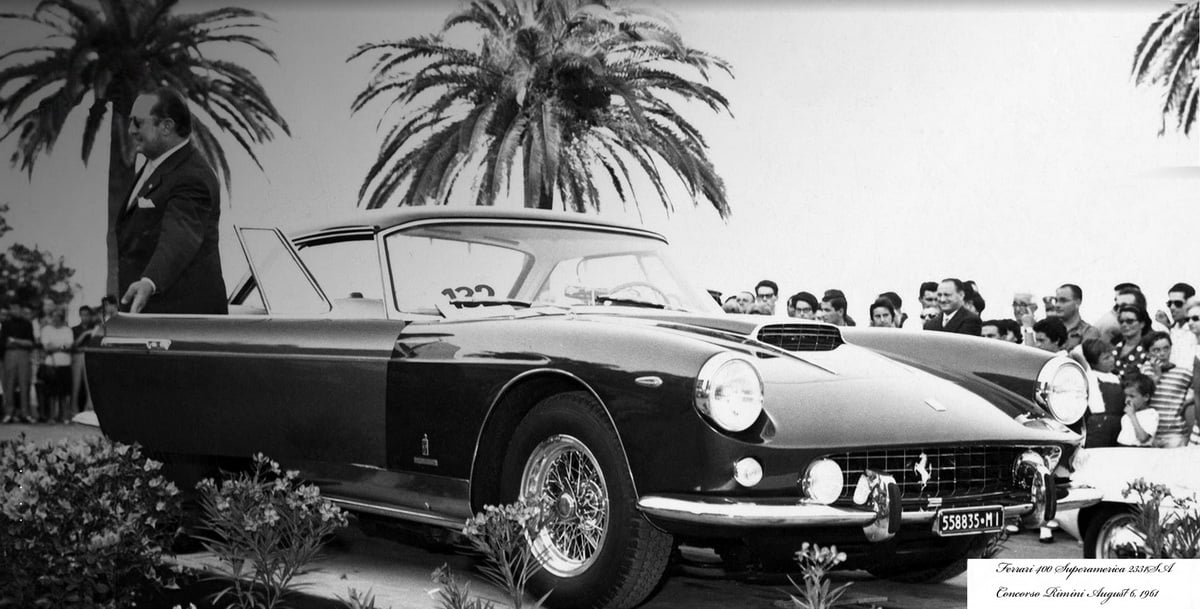 Ferrari 400 Superamerica 2331SA Concorso Internazionale d’Eleganza per Autovetture, Rimini 6 August 1961
