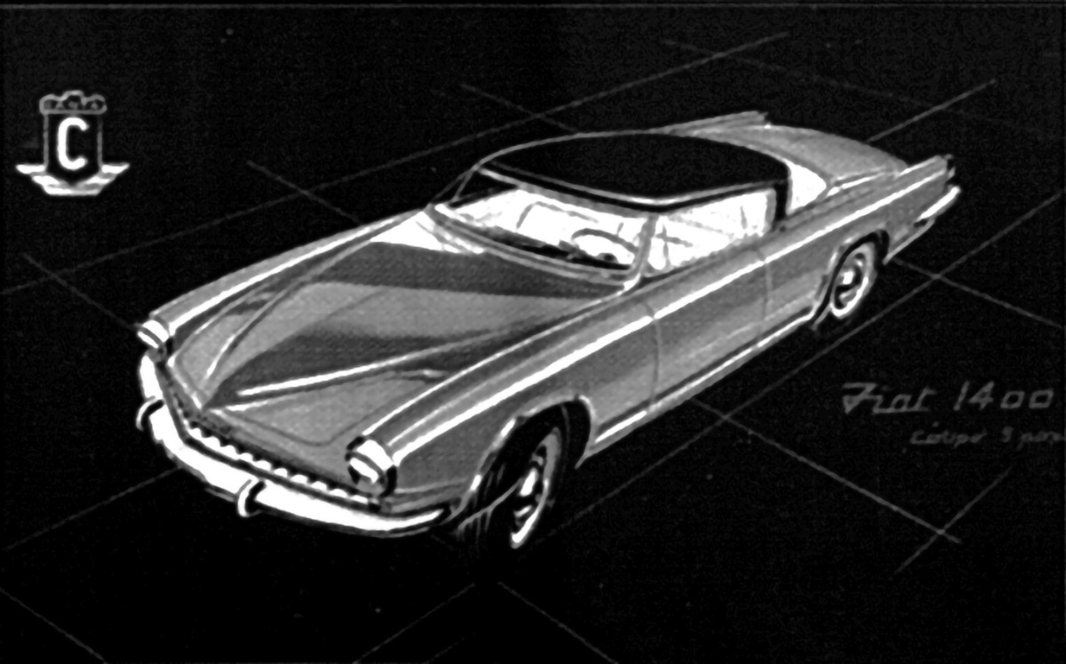drawing by Michelotti for Canta Fiat 1400 1953